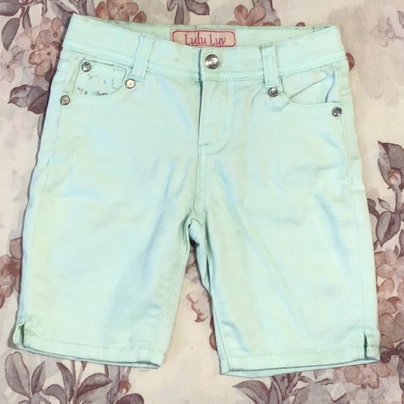 Girl’s Aqua Colored Bermuda Shorts - Picture 1 of 10